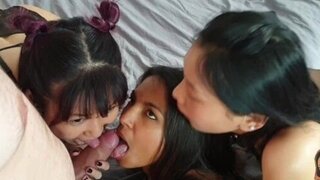 Latika Jha. LJ_005. Two Chinese Girls & One Indian Teen for a Triple Blow Job (Backstage Livecam)