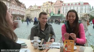 Czech Couples - Slim babe gives blowjob and shaved pussy